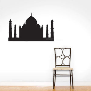 Taj Mahal Silhouette Wall Decal Living Room Bedroom Wall Decor India Features Art Stickers Poster landmark Wallpaper Z353