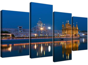 4 Piece Large Sikh Canvas Wall Art Pictures of the Golden Temple at Amritsar